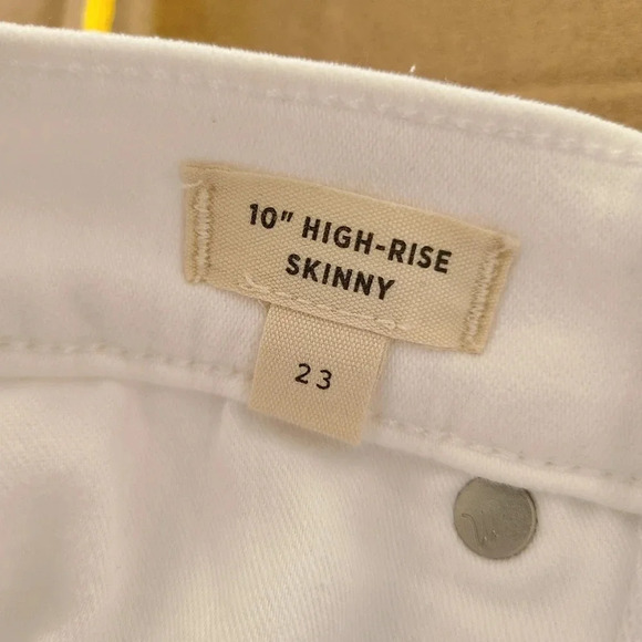 NWT Madewell White 10" High-Rise Skinny Jeans 23 - Picture 6 of 9